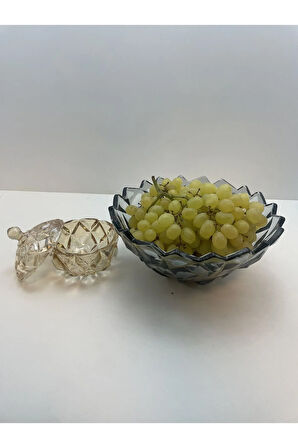 BÜYÜK SİYAH KESME SALATA KASESİ VE MEYVELİK