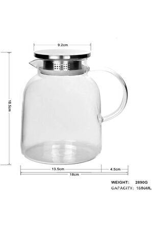 Borosilikat Cam Sürahi 1,8 LT