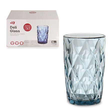 İpek Meşrubat Bardağı 6 Lı 400 Ml Mavi KB155BN