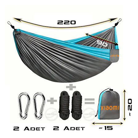 Xiaomi Heyshake Outdoor Kamp Hamağı - Geliştirilmiş Hibrit Seri - 220x90 cm - 225kg Dayanıklılık