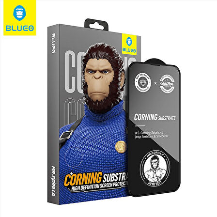 Corning Gorilla iPhone 13 Uyumlu Çizilme ve Darbelere Ekstra Dayanıklı HD Cam Ekran Koruyucu