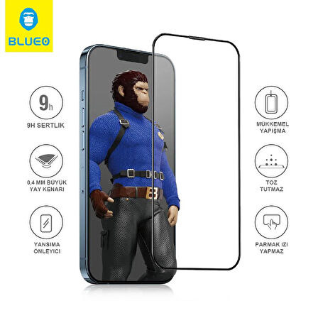 Corning Gorilla iPhone 13 Uyumlu Çizilme ve Darbelere Ekstra Dayanıklı HD Cam Ekran Koruyucu