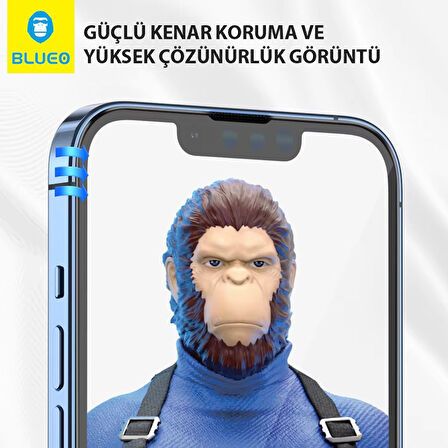 Corning Gorilla iPhone 13 Uyumlu Çizilme ve Darbelere Ekstra Dayanıklı HD Cam Ekran Koruyucu