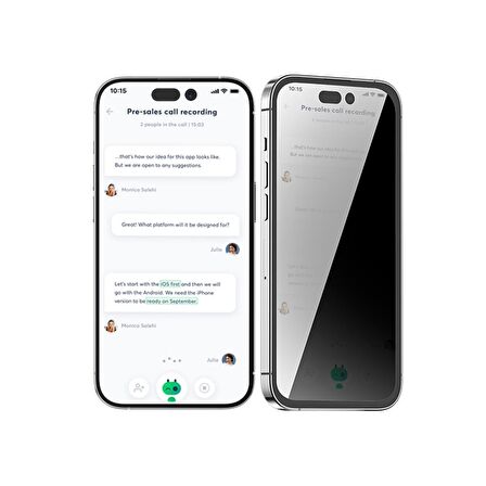 iPhone14 Plus/13 Pro Max Uyumlu Kırılmaz Cam Privacy Hayalet Tam Kaplayan Anti-Peep Ekran Koruyucu