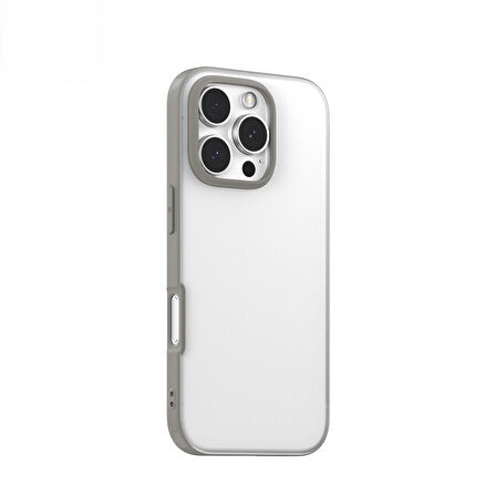 Blueo iPhone 16 Pro Uyumlu Ape Serisi No Magnetic Gri Telefon Kılıfı