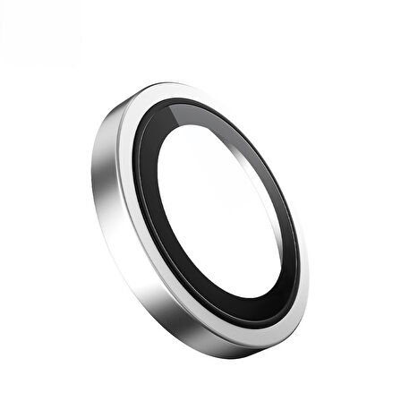 Blueo iPhone 16 Pro Max ve 16 Pro Beyaz Titanyum Metal Frame Aplikatörlü Kamera Lens Camı Koruyucu