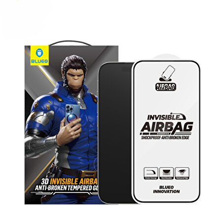 Blueo iPhone 16 Pro Max Uyumlu 3D Invisible Airbag Anti-Broken Cam Ekran Koruyucu