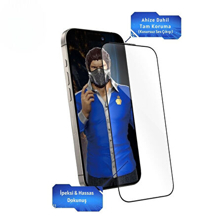 Blueo iPhone 16 Pro Max Uyumlu Anti-Dust HD Glass Anti-Static Aplikatörlü Cam Ekran Koruyucu