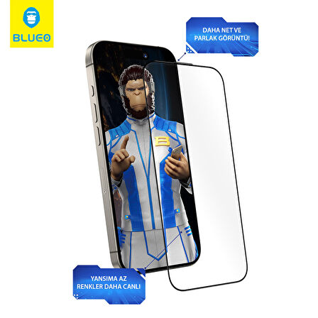 Anti-Reflective iPhone 16 Pro Max Uyumlu Uygulama Aparatlı Ekrandan Bile Daha Net Cam Ekran Koruyucu
