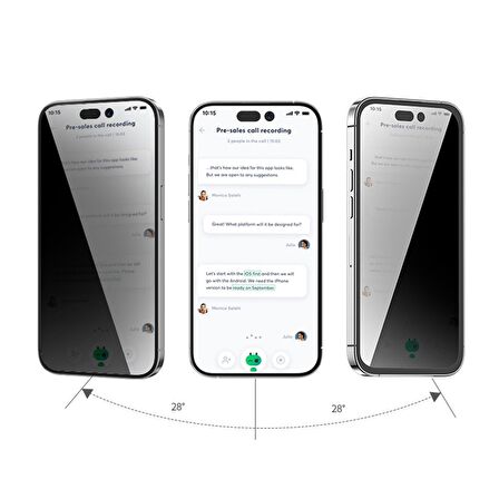 iPhone XR/11 Uyumlu Kırılmaz Cam Privacy Hayalet Tam Kaplayan Anti-Peep Ekran Koruyucu