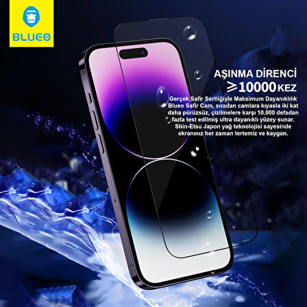Sapphire iPhone 14 Pro Max Uyumlu Uygulama Aparatlı 9 MOhs %99.99 Orijinal Safir Ekran Koruyucu
