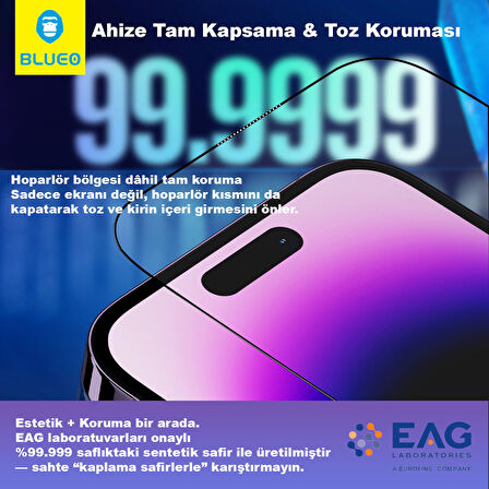 Sapphire iPhone 14 Pro Max Uyumlu Uygulama Aparatlı 9 MOhs %99.99 Orijinal Safir Ekran Koruyucu