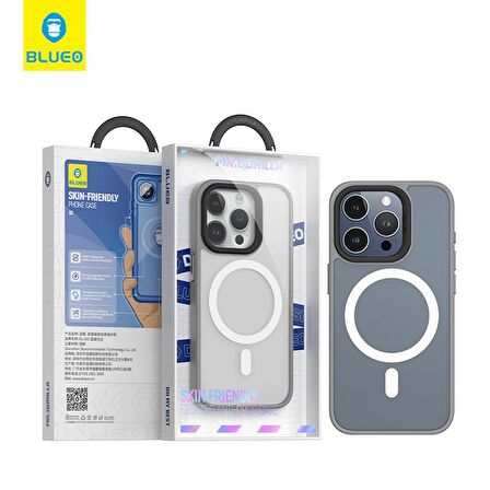 iPhone 15 Pro Uyumlu Frosted Dual Color Skin Friendly Magsafe Kılıf Gri