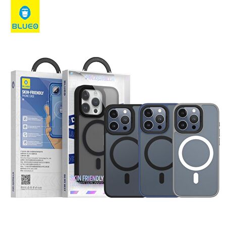 iPhone 15 Pro Uyumlu Frosted Dual Color Skin Friendly Magsafe Kılıf Gri