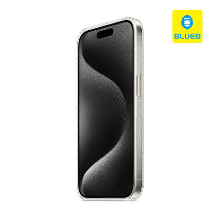 Blueo iPhone 15 Pro Max Uyumlu Crystal Pro Drop Resistance Magsafe Glitter Transparent Telefon Kılıf