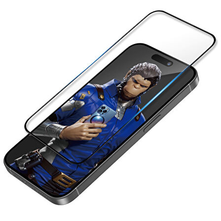 Blueo iPhone 15 Plus Uyumlu 3D Invisible Airbag Anti-Broken Uygulama Aparatlı Cam Ekran Koruyucu