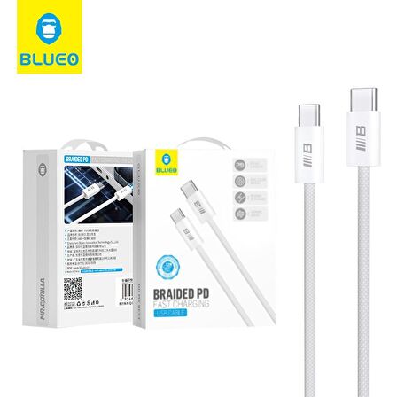 Blueo Braided Pd 60W Ultra Hızlı Şarj V Data Kablosu Type-C