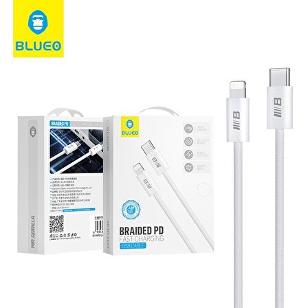 Blueo Braided Pd 60W Ultra Hızlı Şarj V Data Kablosu Lightning