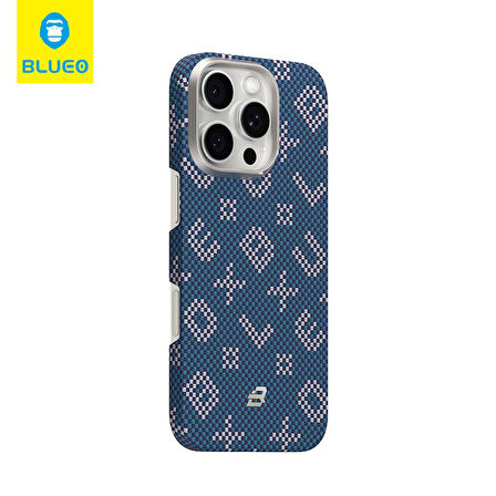 iPhone 16 Pro Max Uyumlu MagSafe Özellikli Orijinal Karbon Gilded Tactile Aramid Fiber Slim Kılıf