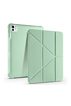 iPad Pro 11 2024 Uyumlu Tri Folding Kalem Bölmeli Akıllı Standlı Özellikli Kılıf