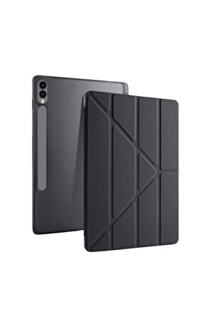 Galaxy Tab S10 Plus Uyumlu 12,4 inç Kılıf Fuchsia Akıllı Kalem Bölmeli Standlı Tri Folding Smart Kılıf