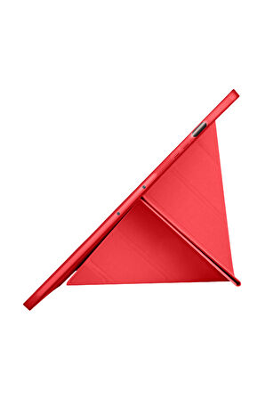 Galaxy Tab S10 Plus Uyumlu 12,4 inç Kılıf Fuchsia Akıllı Kalem Bölmeli Standlı Tri Folding Smart Kılıf