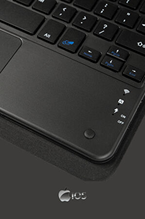 iPad Pro 13 2024 Uyumlu Fuchsia Savvy Touch Padli Bluetoothlu Klavyeli Standlı Tablet Kılıfı
