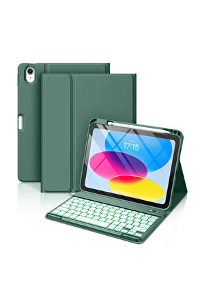iPad 10. 11. Nesil Uyumlu Model A3354, A3355, A3356 A2696, A2757, A2777, A3162 Klavyeli Tablet Kılıfı