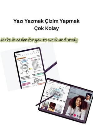 Fuchsia Galaxy Tab S9 FE / S9 FE+ Uyumlu S Pen Stylus Kalem – Basınç Hassasiyeti, Eğim Algılama, Palm Rejection, Şarjsız Kullanım