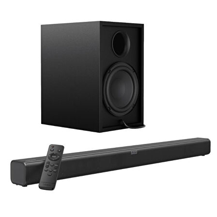Tribit S1 Soundbar ve Subwoofer 2.1 Kanal 200W Hoparlör 4EQ Modu, BT 5.4, USB, HDMI, AUX Bts61