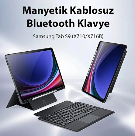 Dux Ducis Samsung Tab S9 (X710/X716B) DK Series Kablosuz Bluetooth Klavye Touchpad Kılıf