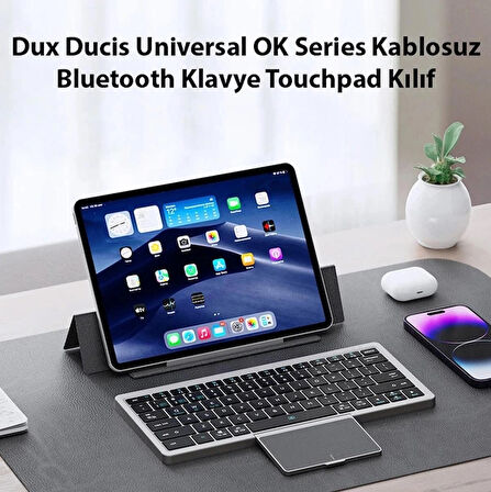 Dux Ducis Universal OK Series Kablosuz Bluetooth Klavye Touchpad Kılıf