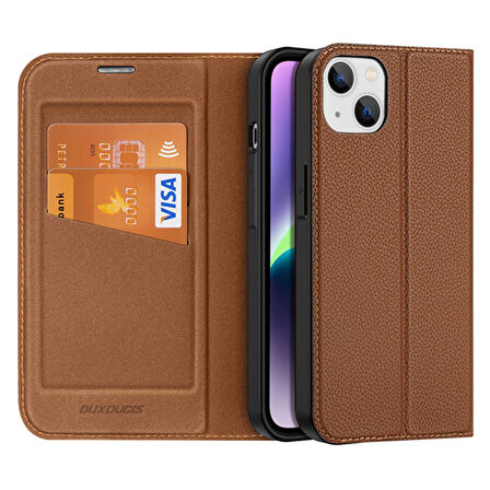 Dux Ducis iPhone 14-13 6.1 Kılıf Skin X2 Series PU Deri Manyetik Kapaklı Kılıf Magnetic Folio Case