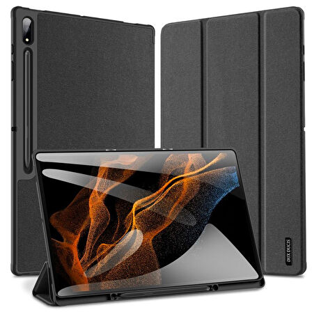 Dux Ducis Samsung Galaxy Tab A8 2021 10.5 (X200-X205) Kılıf Kalem Bölmeli Standlı Domo Series