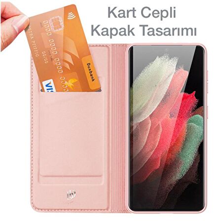 Dux Ducis SM Galaxy S21 Kılıf Kapaklı Flip Cover Kılıf Skinpro Series