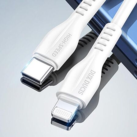 DUX DUCİS İPhone 20W Hızlı Şarj İPhone 12,11 Şarj Kablosu 1metre BEYAZ