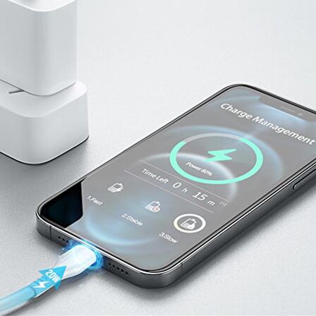 DUX DUCİS İPhone 20W Hızlı Şarj İPhone 12,11 Şarj Kablosu 1metre BEYAZ