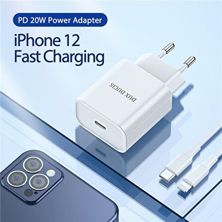 Dux Ducis C50 USB 20 Watt Hızlı Şarj Aleti Beyaz