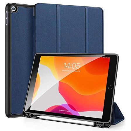 DUX DUCİS iPad 7th Gen 10.2 2019 Kılıf Kalem Yerli Soft Tpu Mıknatıslı Domo Kılıf MAVİ