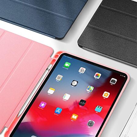 DUX DUCİS iPad Mini 5- Mini 4 Kılıf Kalem Yerli Soft Tpu Mıknatıslı Domo Series Kılıf SİYAH