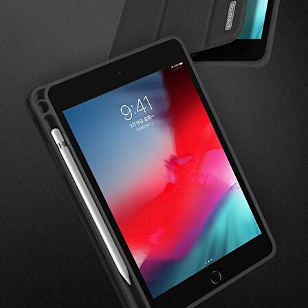 DUX DUCİS iPad Mini 5- Mini 4 Kılıf Kalem Yerli Soft Tpu Mıknatıslı Domo Series Kılıf SİYAH