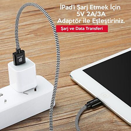 Dux Ducis K-One Cable İPhone Usb Şarj Kablosu 3 METRE SİYAH