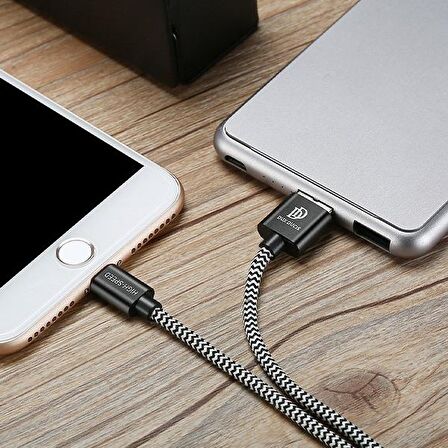 Dux Ducis K-One Cable İPhone Usb Şarj Kablosu 3 METRE SİYAH