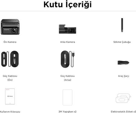 Z90 Dual Araç Kamerası Ön Arka Kamera 4K Kayıt WiFi GPS