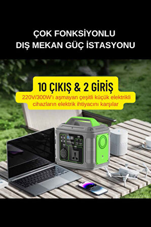 300 Watt 60.000 mAh 192 Wh PD 60W Kapasiteli Çok Amaçlı Güç İstasyonu