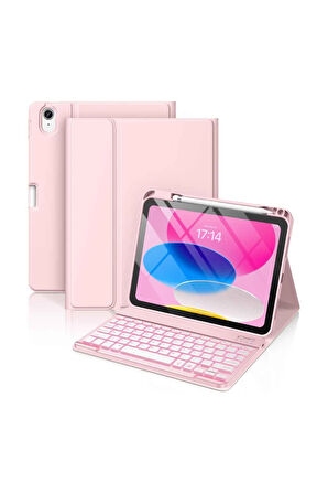 iPad 10. 11. Nesil Uyumlu Model A3354, A3355, A3356 A2696, A2757, A2777, A3162 Klavyeli Tablet Kılıfı