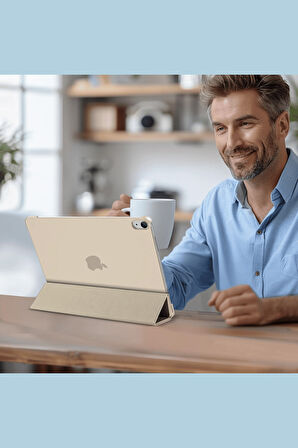 iPad Air 13 A2898 / A2899 / A2900 Uyumlu Özel Üretilmiş Oval Kameralı Akıllı Tablet Kılıfı