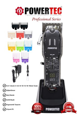 Powertec TR-8700 Saç Sakal Tıraş Makinesi (Black)