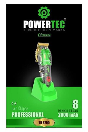 Powertec TR-8700 8 Başlıklı Kablosuz Kuru Saç-Sakal Çok Amaçlı Tıraş Makinesi 