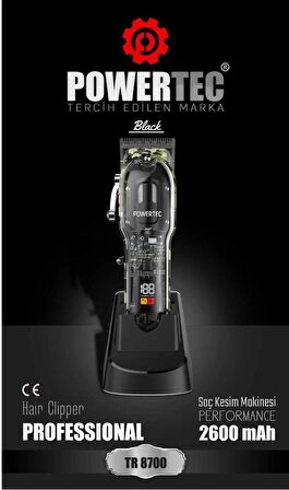 Powertec TR-8700 Tıraş Makinesi Siyah
